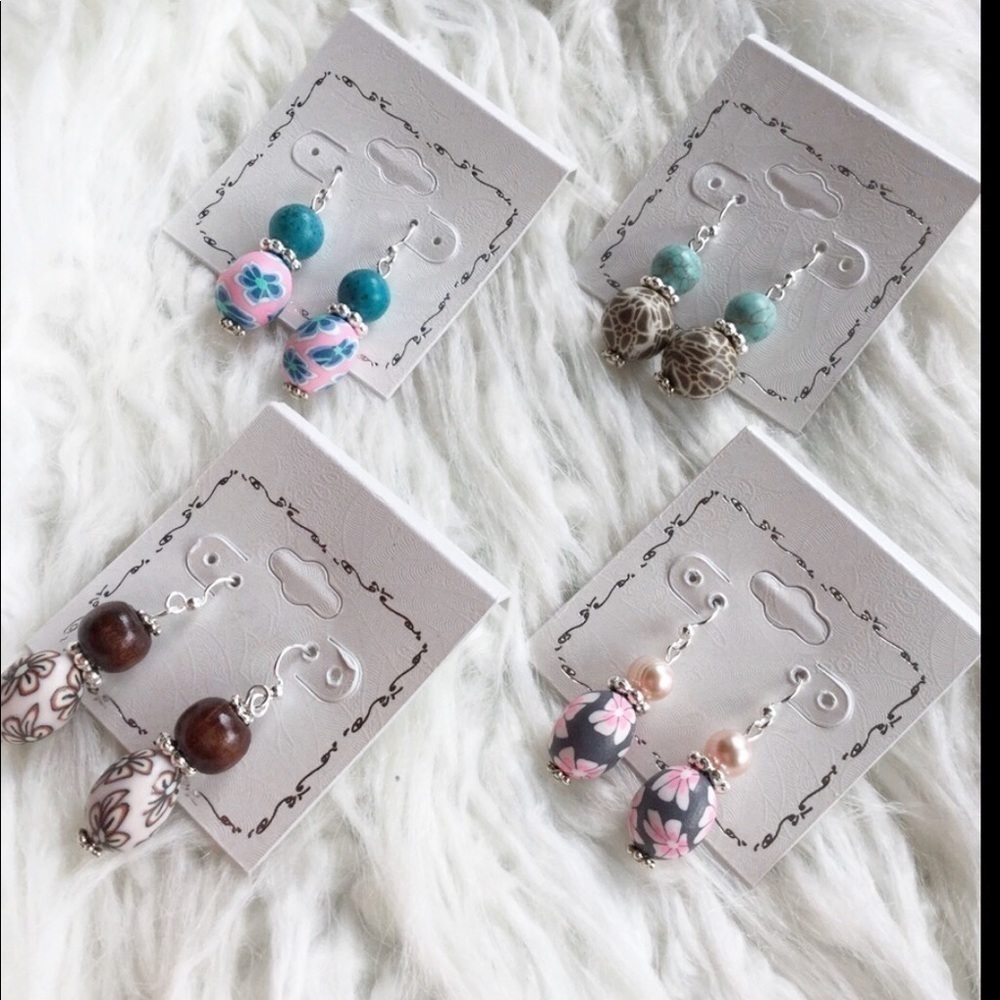 Polymer Clay Bundle of Earrings 4 pieces - Picture 4 of 8
